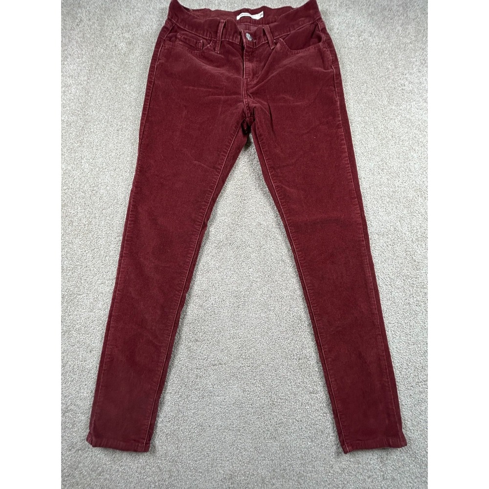 Levi's 710 Super Skinny Pants Womens 29 Burgundy Corduroy Casual Everyday Wear